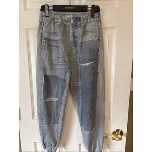 Rag & Bone Lex Patchwork Marimar Jogger Mid Rise Pockets Sz M Grunge Lounge